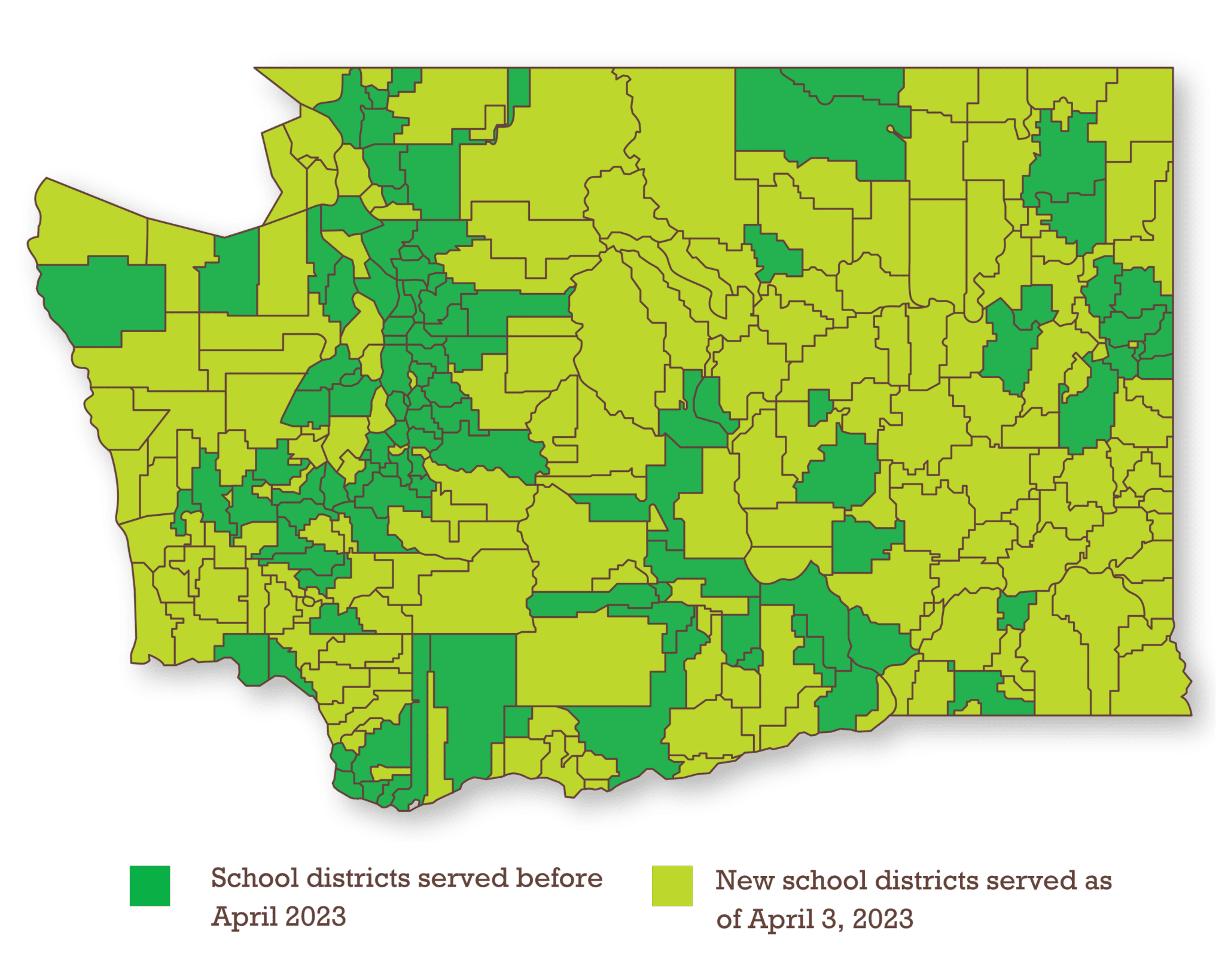 Map of Washington state counties showing statewide expansion to all counties